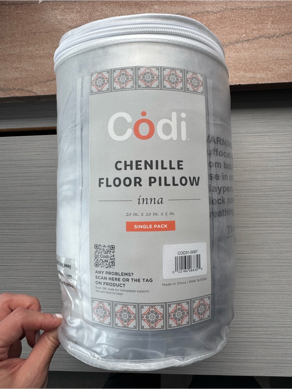 🛋️ 🆕Codi Chenille Floor Pillows Bundle of 2 Individual Gray Cushions - Picture 3 of 5